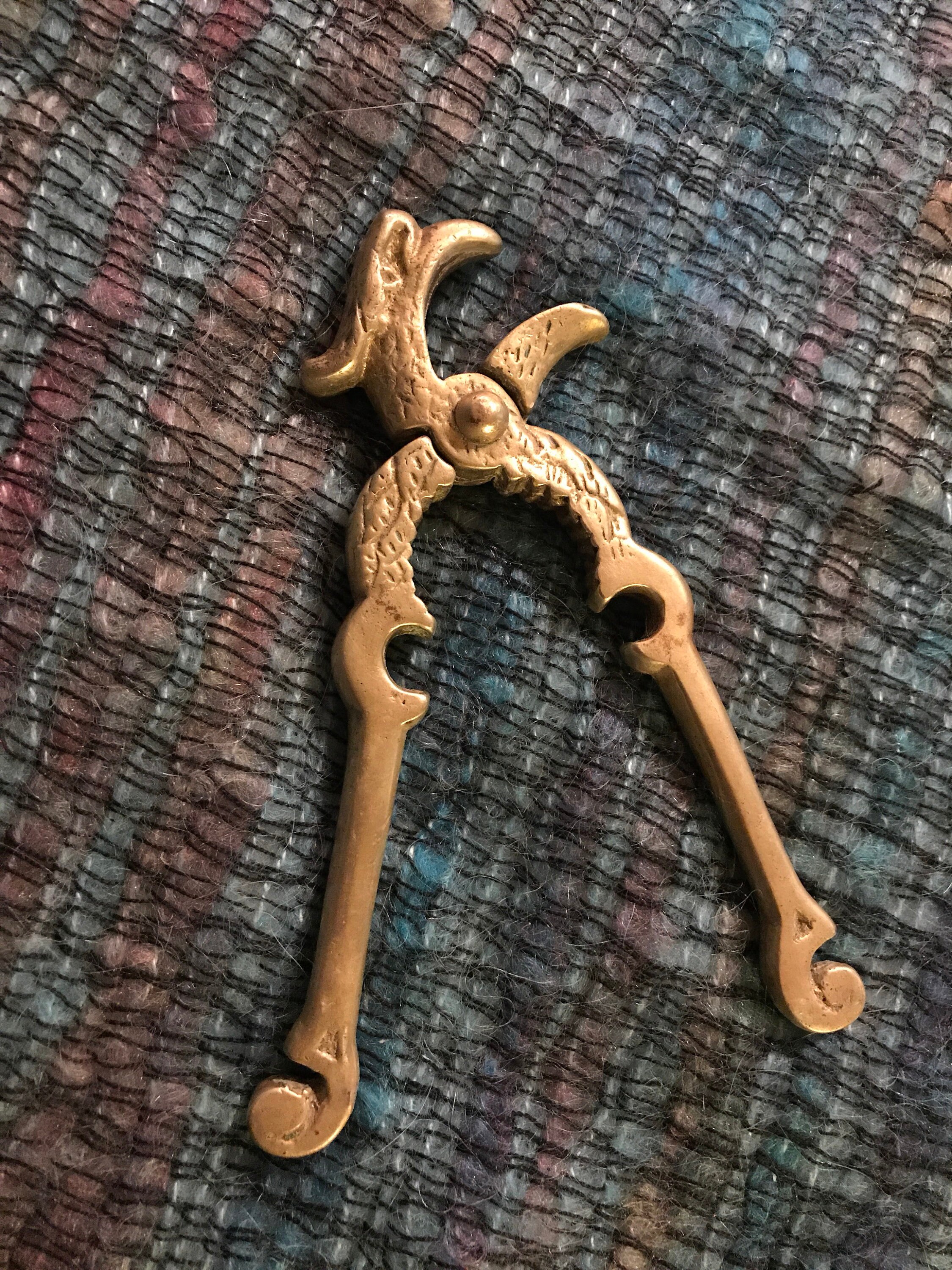 Vintage Brass Bird Nutcracker. Brass Eagle Nutcracker Bottle Opener