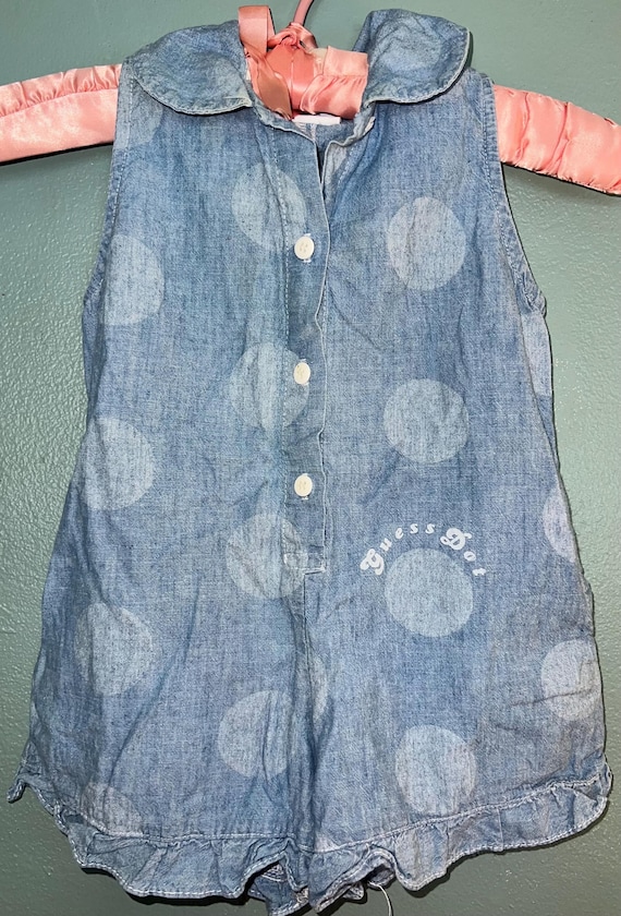 Vintage Toddler Girl Guess Jumper, Guess Chambray Jumper, Size 3T