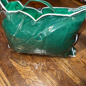 Vintage 1950’s Green Wool Stadium Blanket With Bag, Faribo