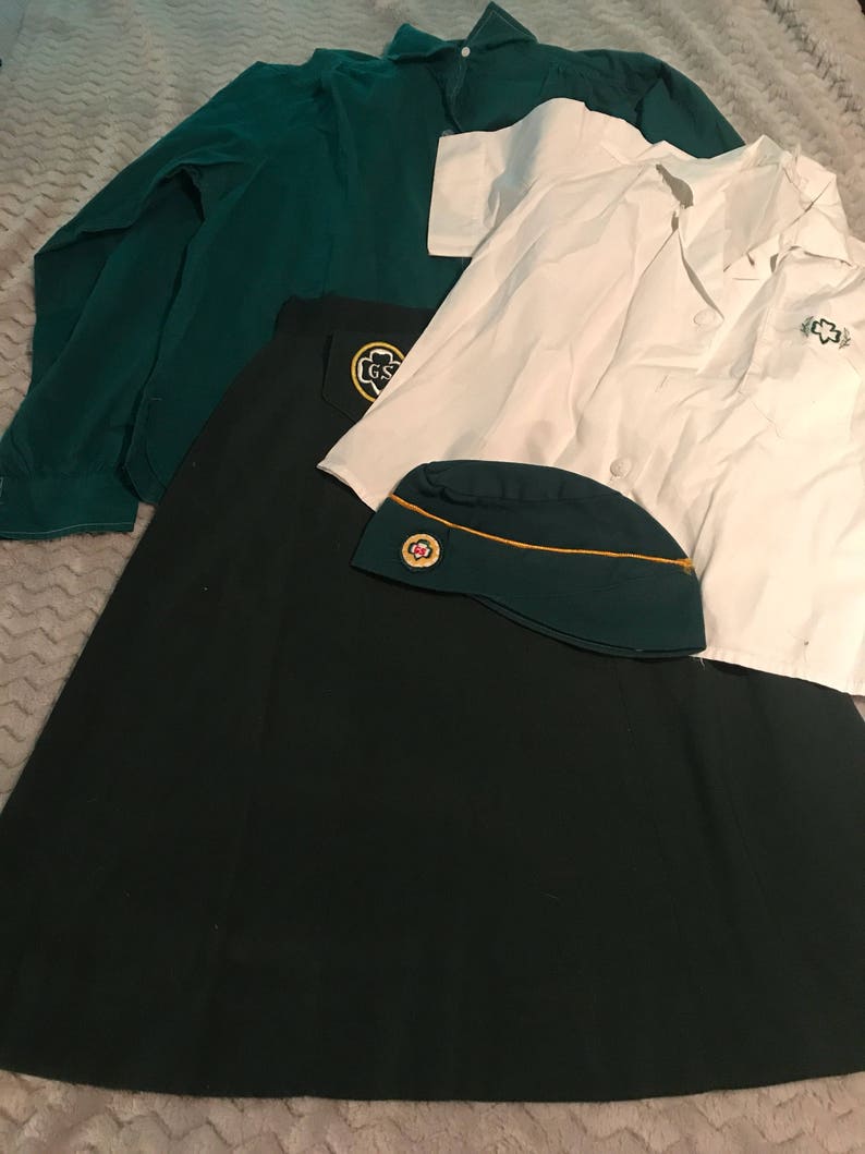 Girl Scout Hat Vintage Girl Scout Outfit 60/'s Girl Scout Clothes Girl Scout Skirt.
