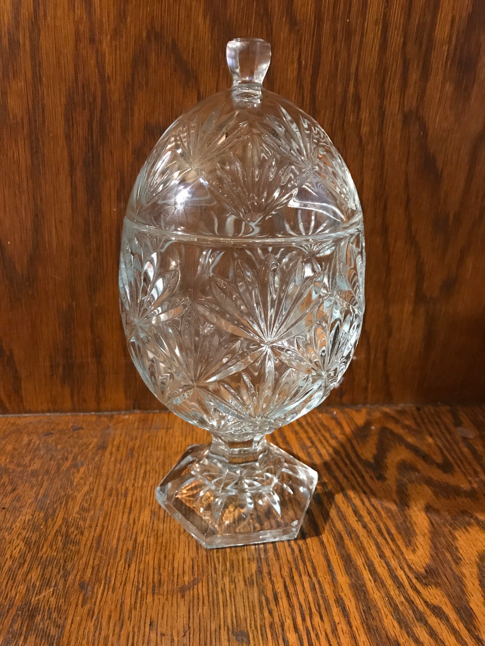 Vintage Cut Glass Egg Dish. Cut Glass Egg Dish With Lid. Glass Etsy