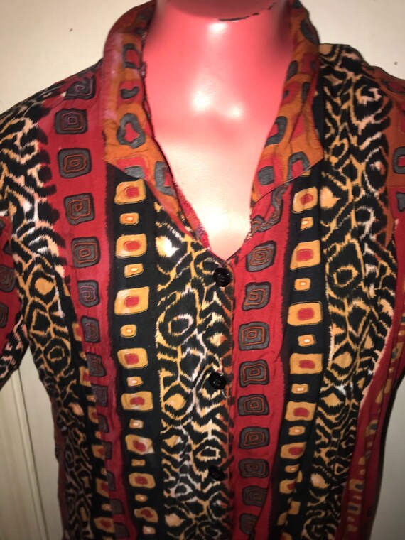 Vintage 1980’s Abstract Vintage Button Down. Awes… - image 2
