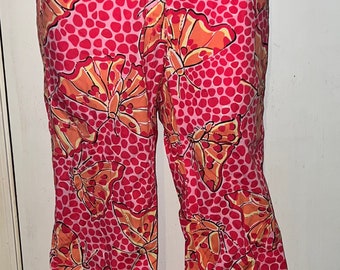 Vintage Lilly Pulitzer Capri Pants. Lilly Pulitzer Pink Summer Pants. Lilly Pulitzer Butterfly Pants. Pants to Wear To The Farmers Market!