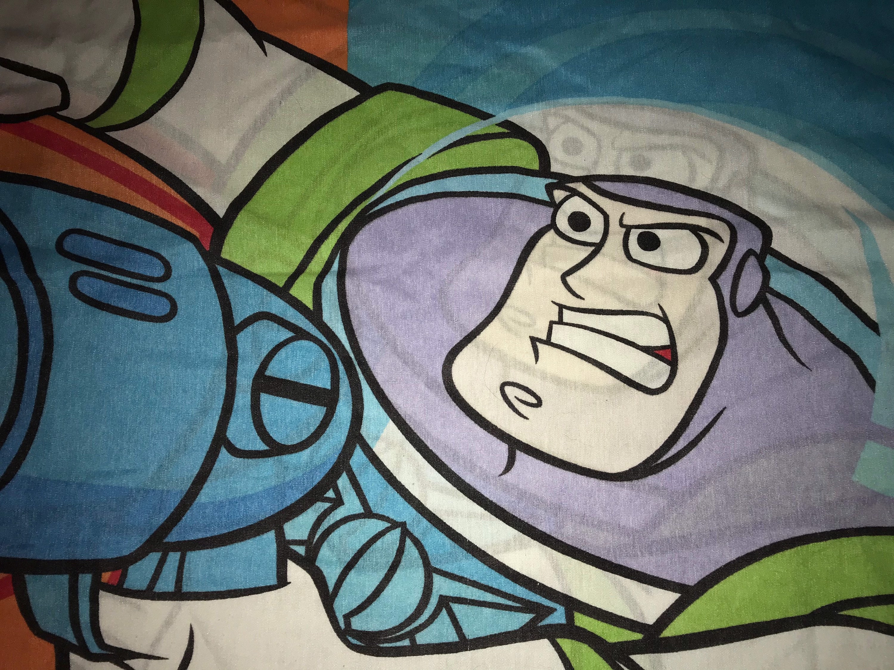 Vintage Buzz Lightyear Pillowcase. Character Pillowcase. One Buzz Lightyear Pillowcase. Toy