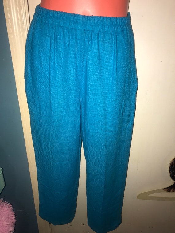 Vintage Turquoise Summer Pants. Womens Turquoise P