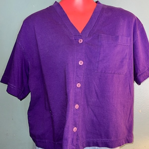 Vintage Women’s 80&#39;s Purple Shirt, Size Medium