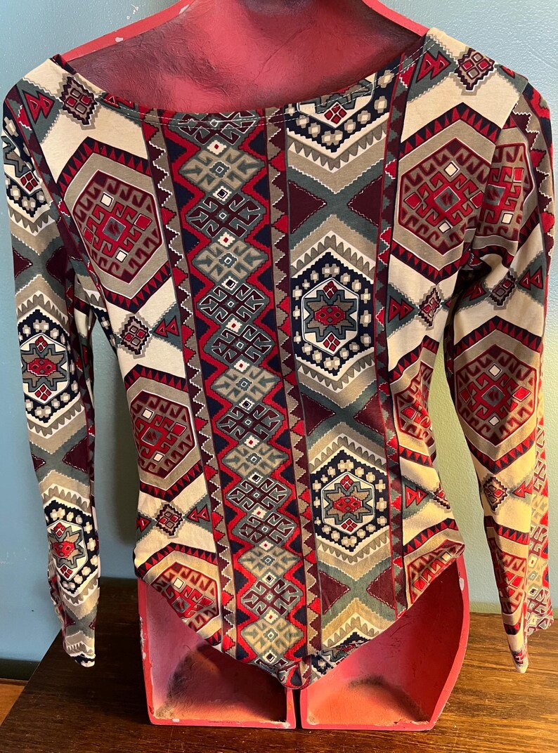 Vintage 1990's Abstract Design Bodysuit, Size Large 画像 5