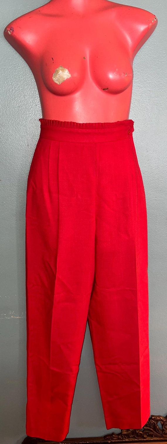 Vintage 1980’s david n. High Waist, Ruffle Waist Designer Pants, Size XS