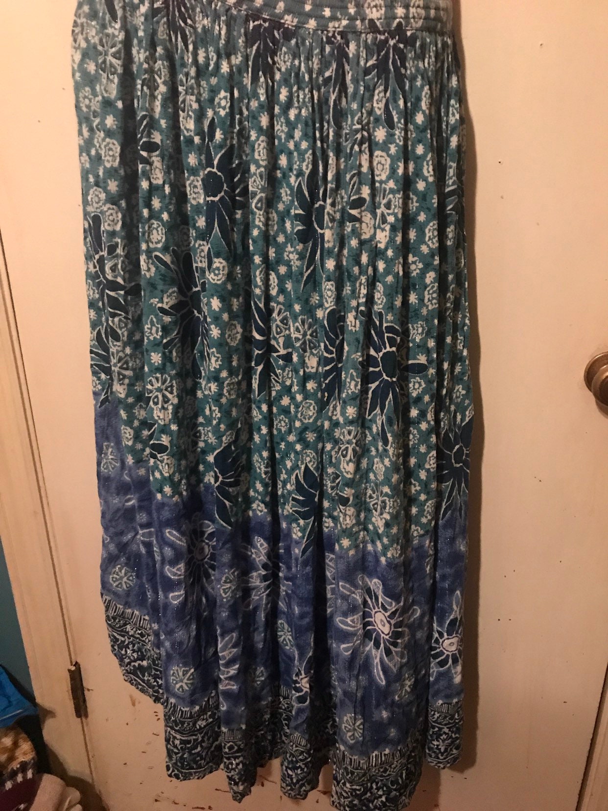Vintage Bila Skirt. Hippie Skirt. Vintage Floral Mix Matched Long Skirt ...