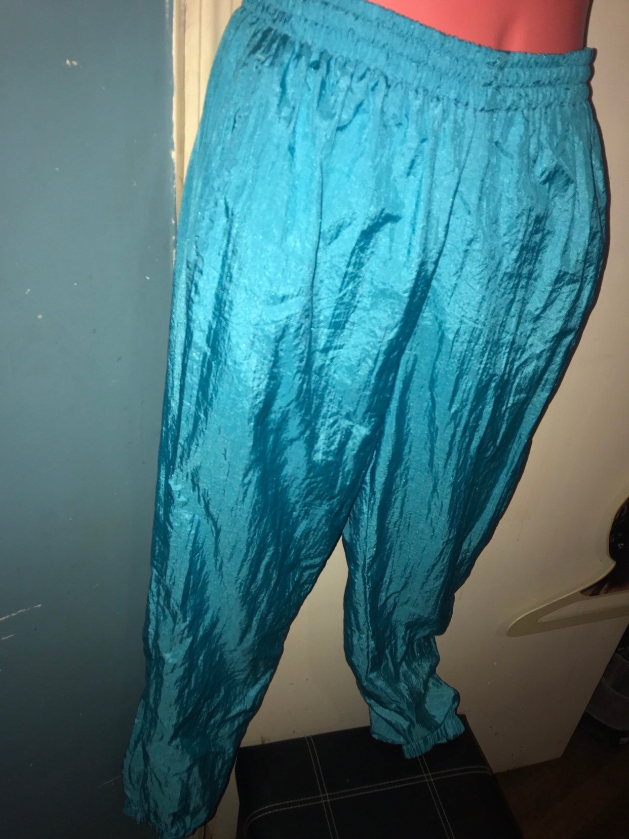 Vintage Windbreaker Pants. Turquoise Blue Windbreaker Pants ...