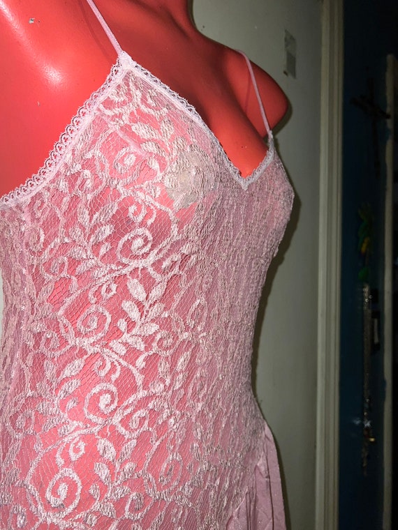 Vintage Pink Nightgown. Pink Nightgown. Pink and … - image 3