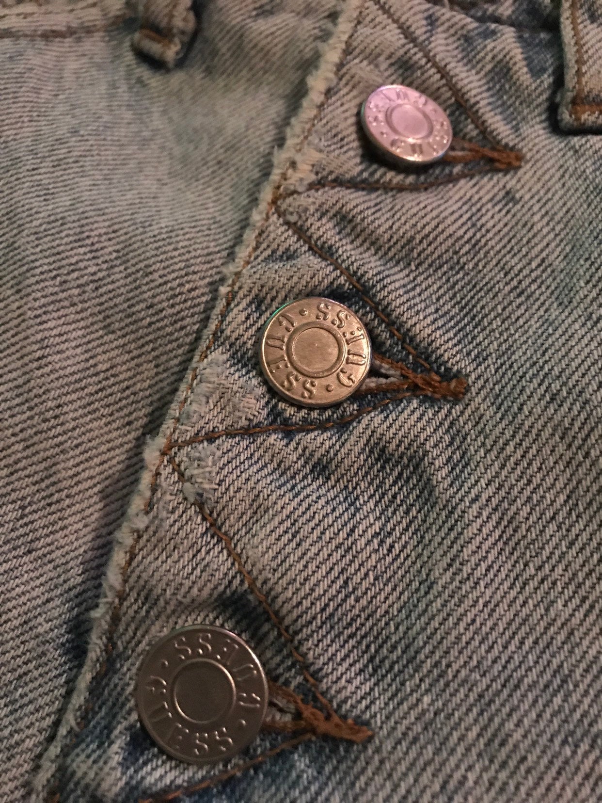 Guess jeans button fly top