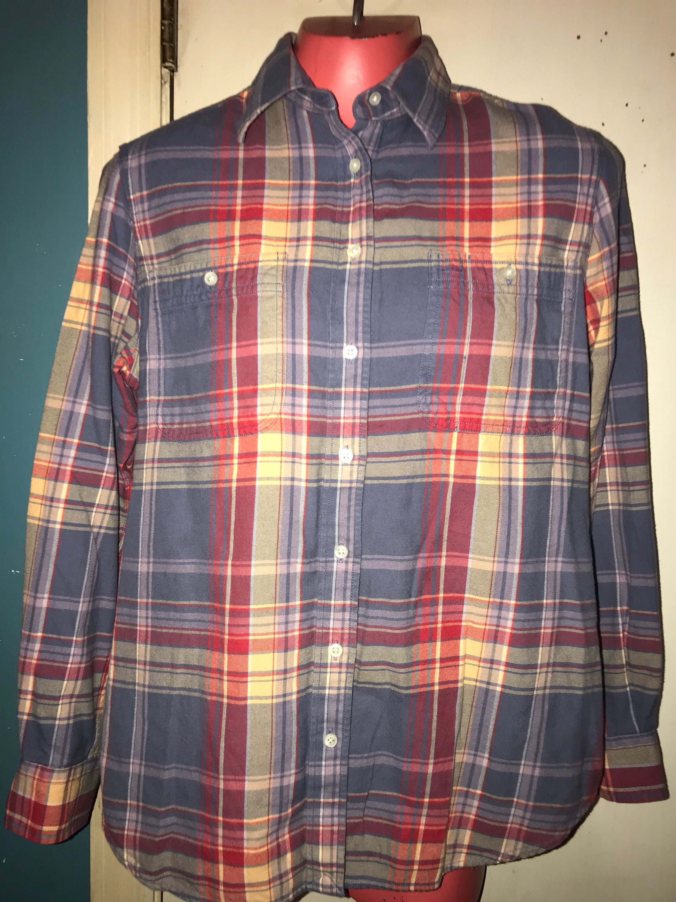 Vintage Ralph Lauren Button Down Shirt. Women’s Plaid Flannel Ralph ...