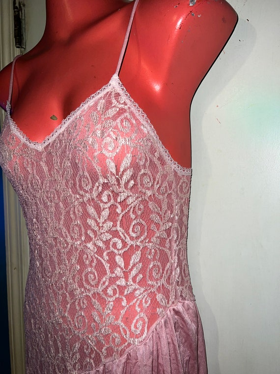 Vintage Pink Nightgown. Pink Nightgown. Pink and … - image 4