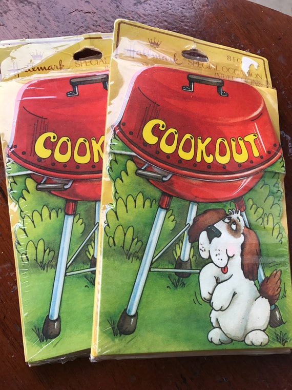 Vintage Hallmark Cards. Cookout Invitations. Hallmark invitations.