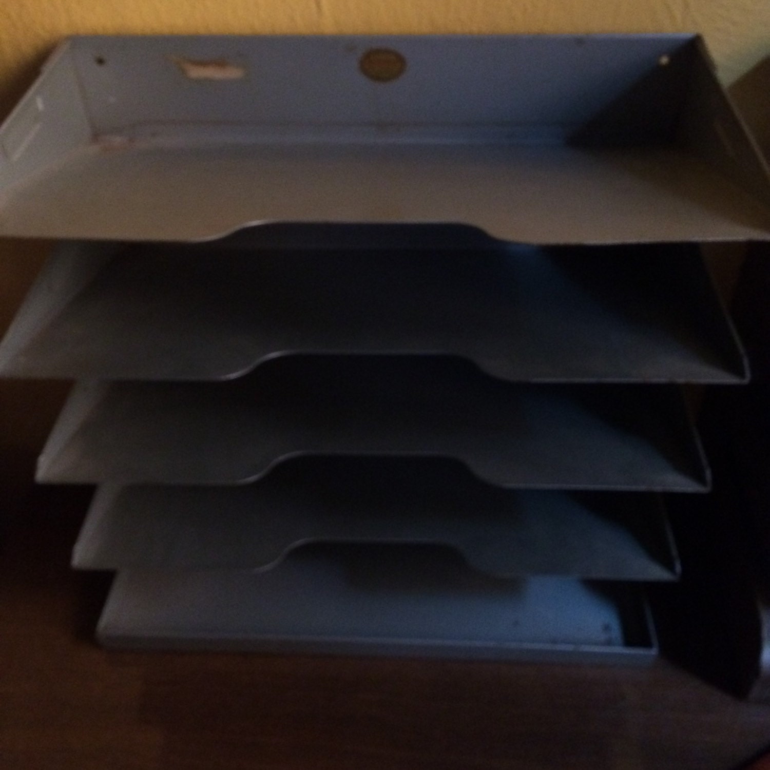 Vintage Metal Office Tray. Metal Desk Tray. Organizer. Vintage Metal