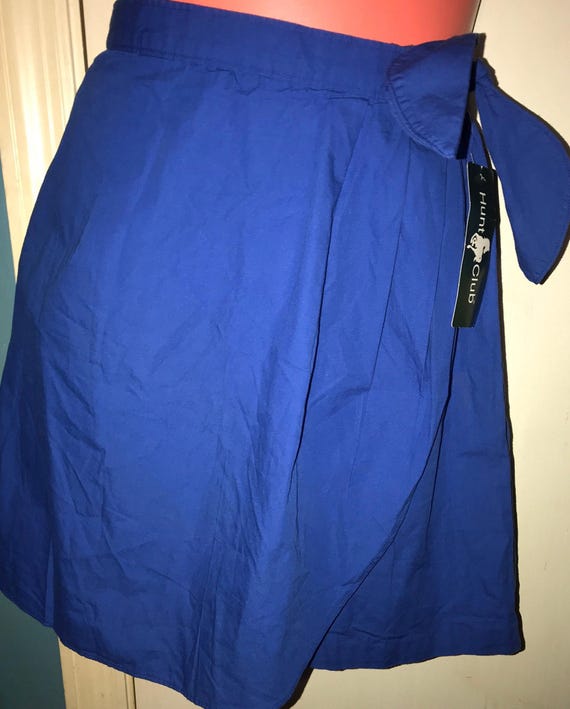Vintage 90's Royal Blue Shorts Wrap Skort, Size Medium