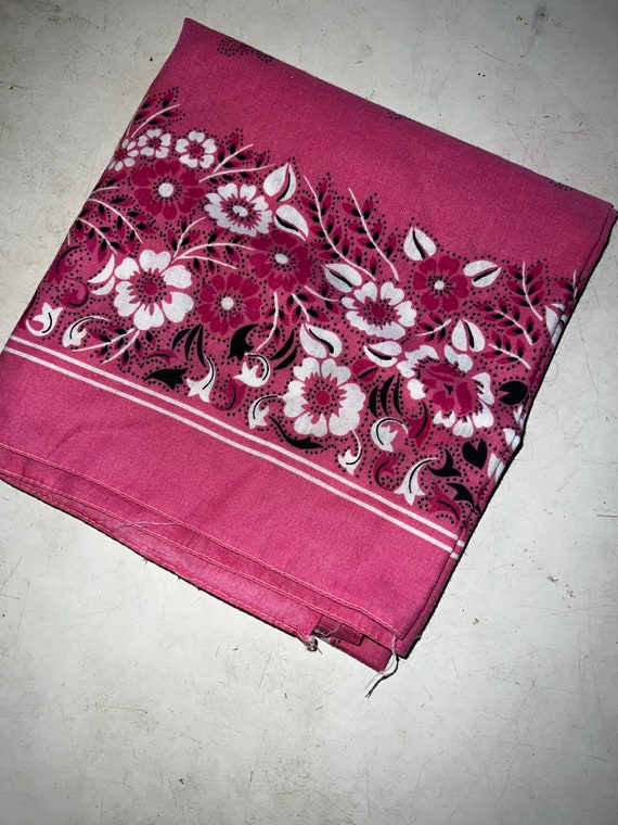 Vintage Large Pink Bandana. Light Pink Bandana. V… - image 1