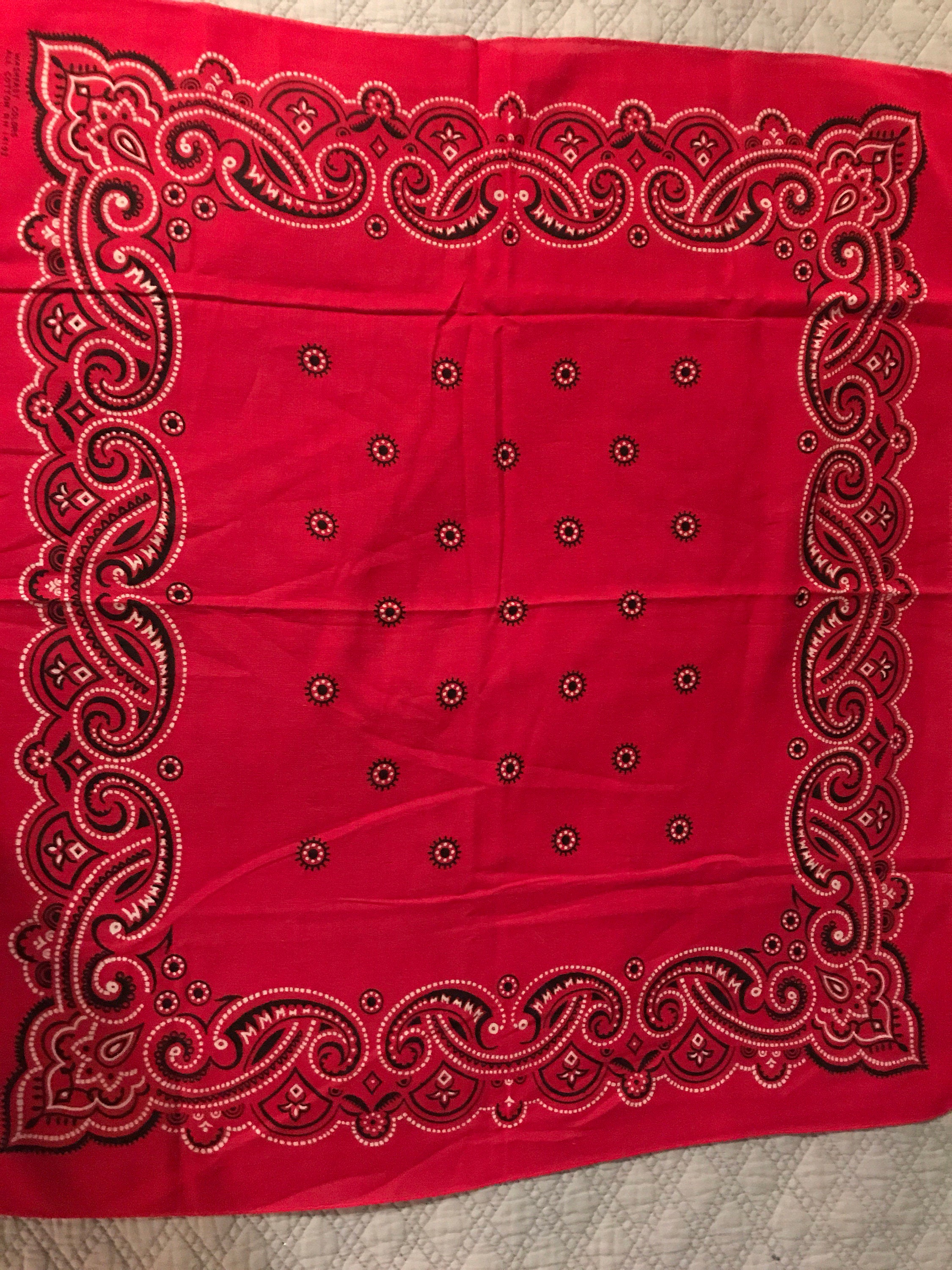 Vintage Bandana. Red Bandana. Vintage Washfast Bandana. 80s Red Bandana.