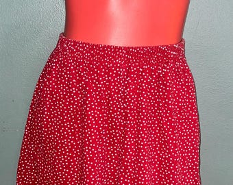 Vintage 1990’s Red With White Polka Dots Cotton Shorts, Size Large