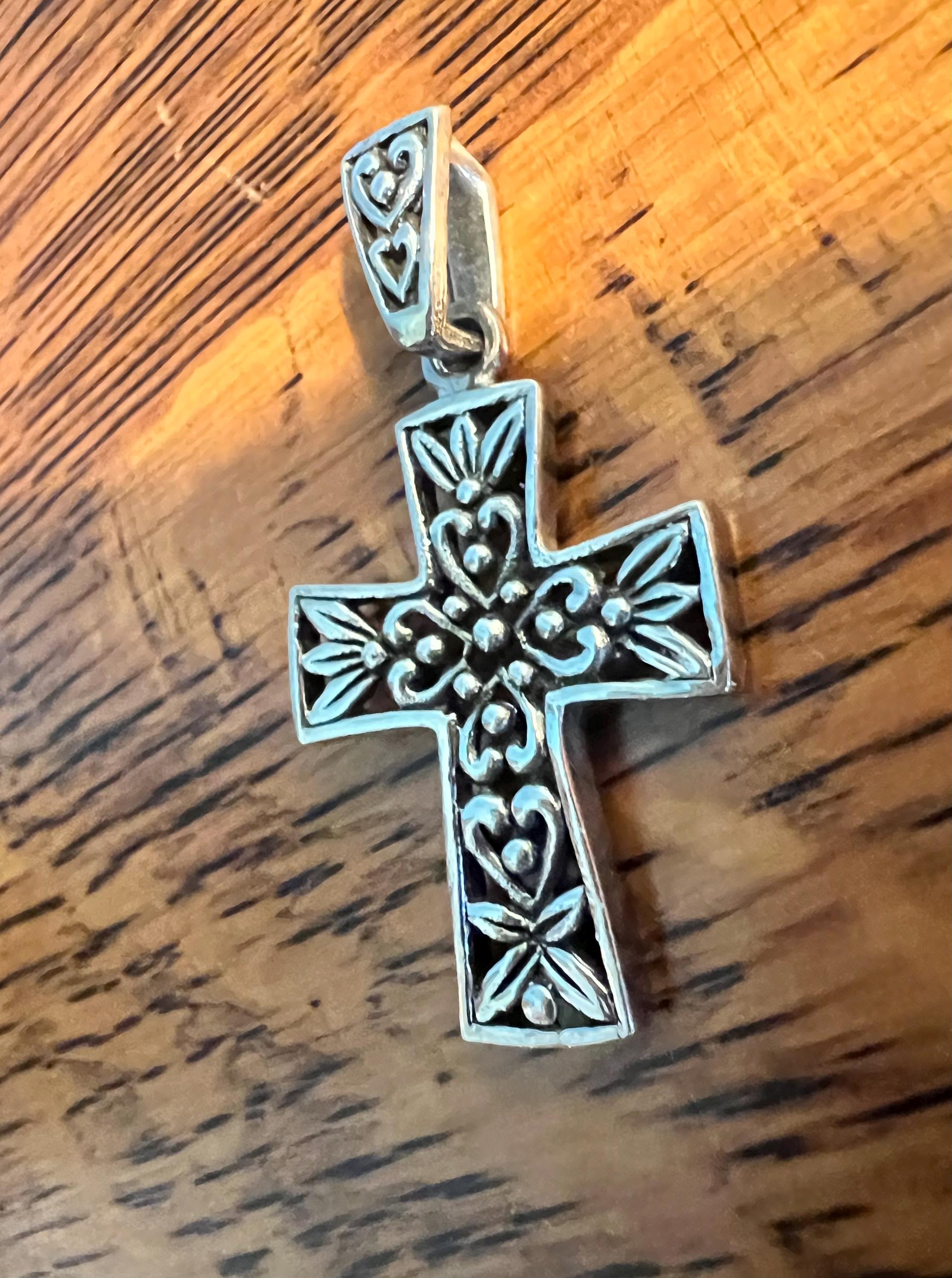 Vintage Sterling Intricate Cross Pendant - Etsy