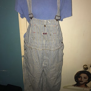 Vintage Big Mac Striped Overalls. Hickory Stripe Distressed Overalls. Big Mac Work Wear Overalls. Wear These To The Next Music Festival image 2