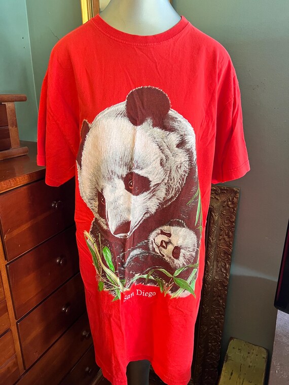 Vintage  90’s San Diego, Panda Bear Red Sleep Shirt, XL