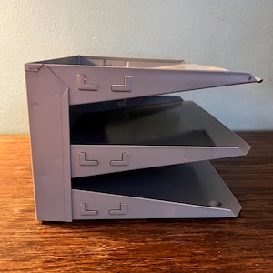 Vintage Metal Office Tray, Three Tier Desk Organizer
