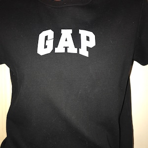 Vintage 1990’s Black and White Gap T-Shirt, USA Made, Size Large