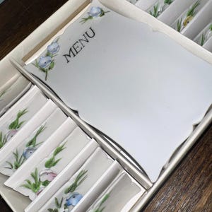 Vintage Porcelain Place Settings and Menu