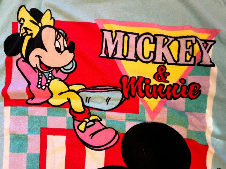 Vintage 90’s Mickey and Minnie Mouse Beach Towel, A Franco Towel image 3