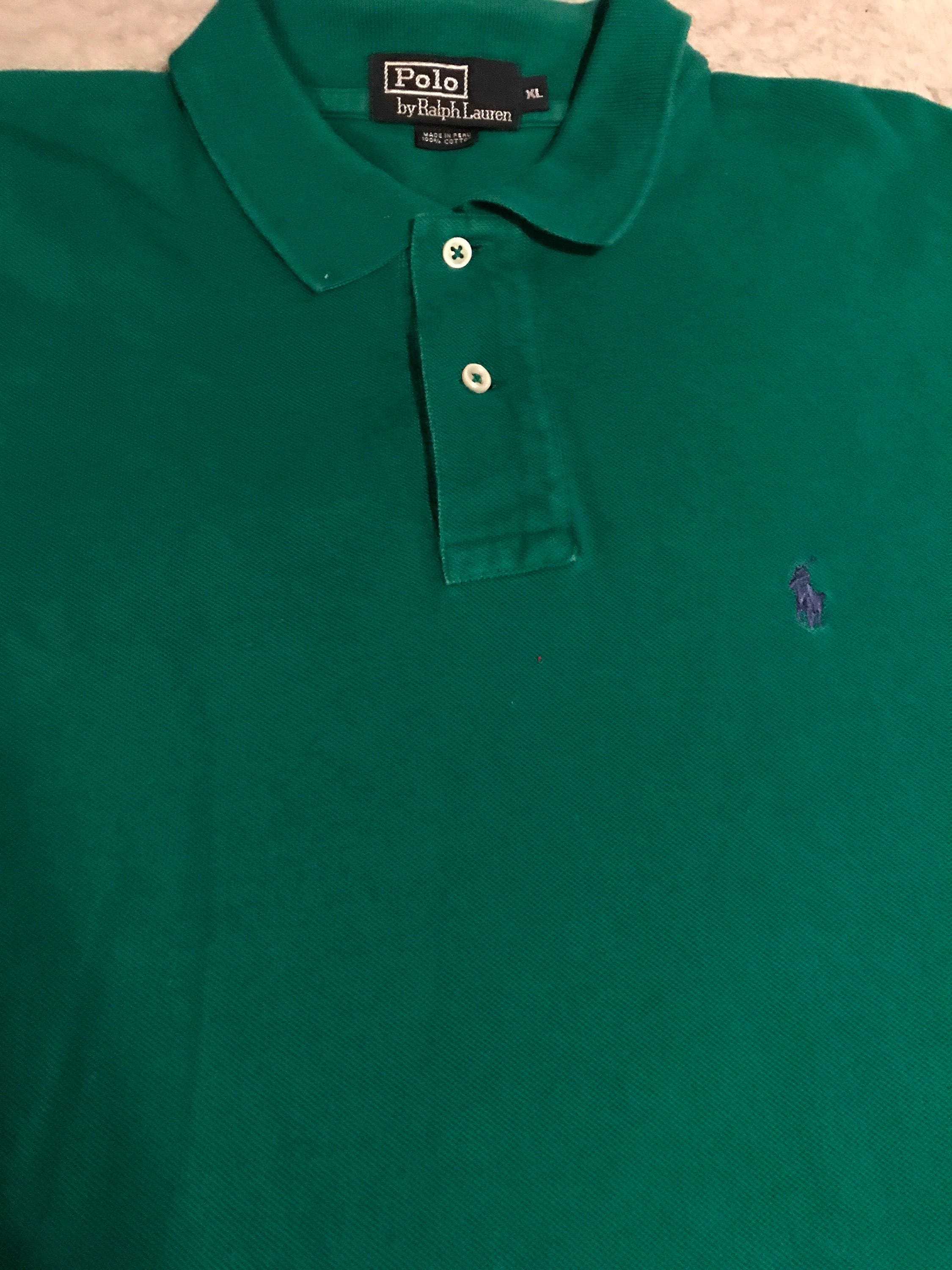 Vintage Ralph Lauren Green Polo Shirt. Green Polo Shirt. Ralph Lauren ...