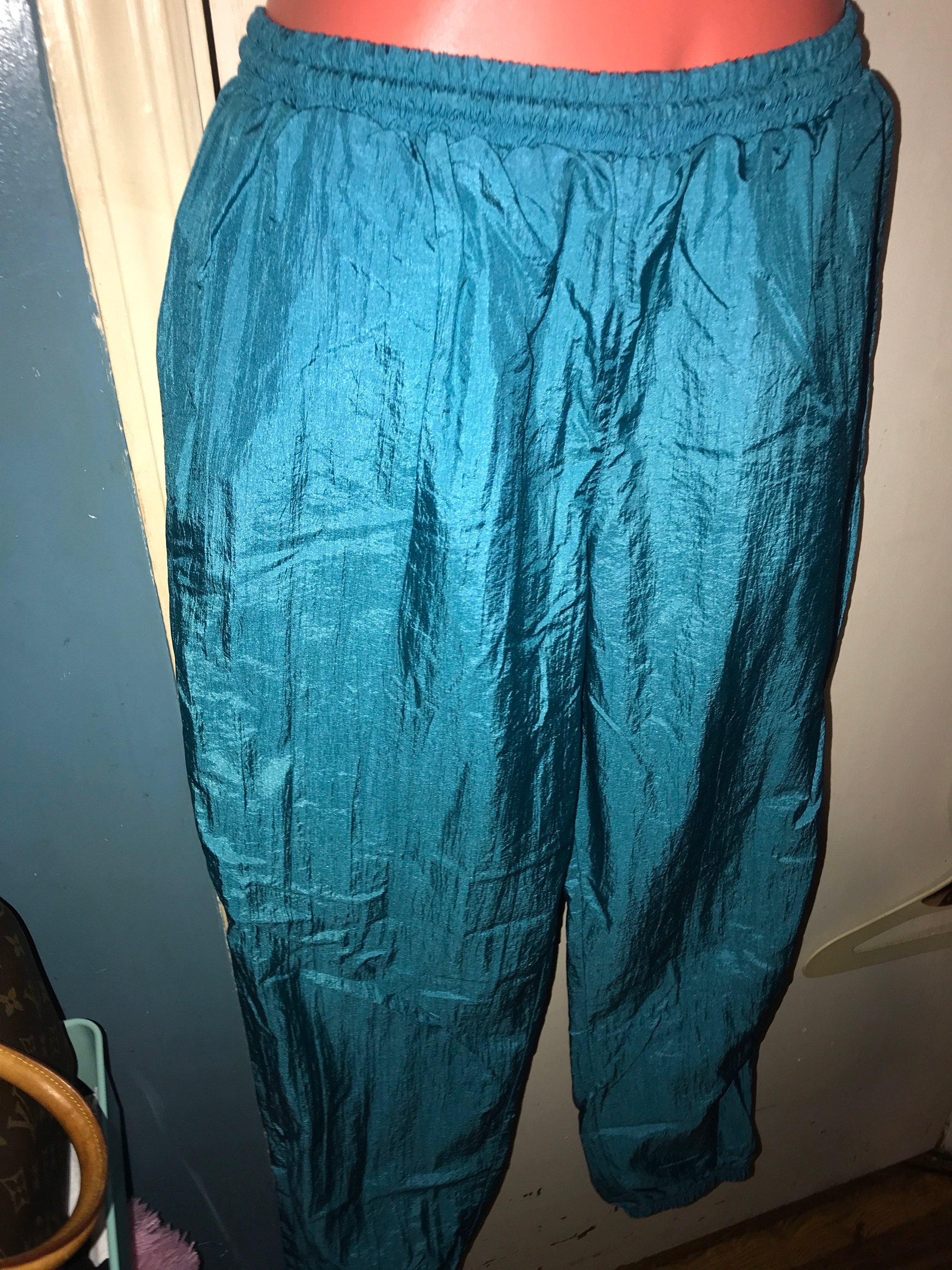 Vintage Windbreaker Pants. Turquoise Blue Windbreaker Pants ...