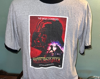 Vintage Star Wars Return of The Jedi Tshirt, Star Wars Tee, Size Large