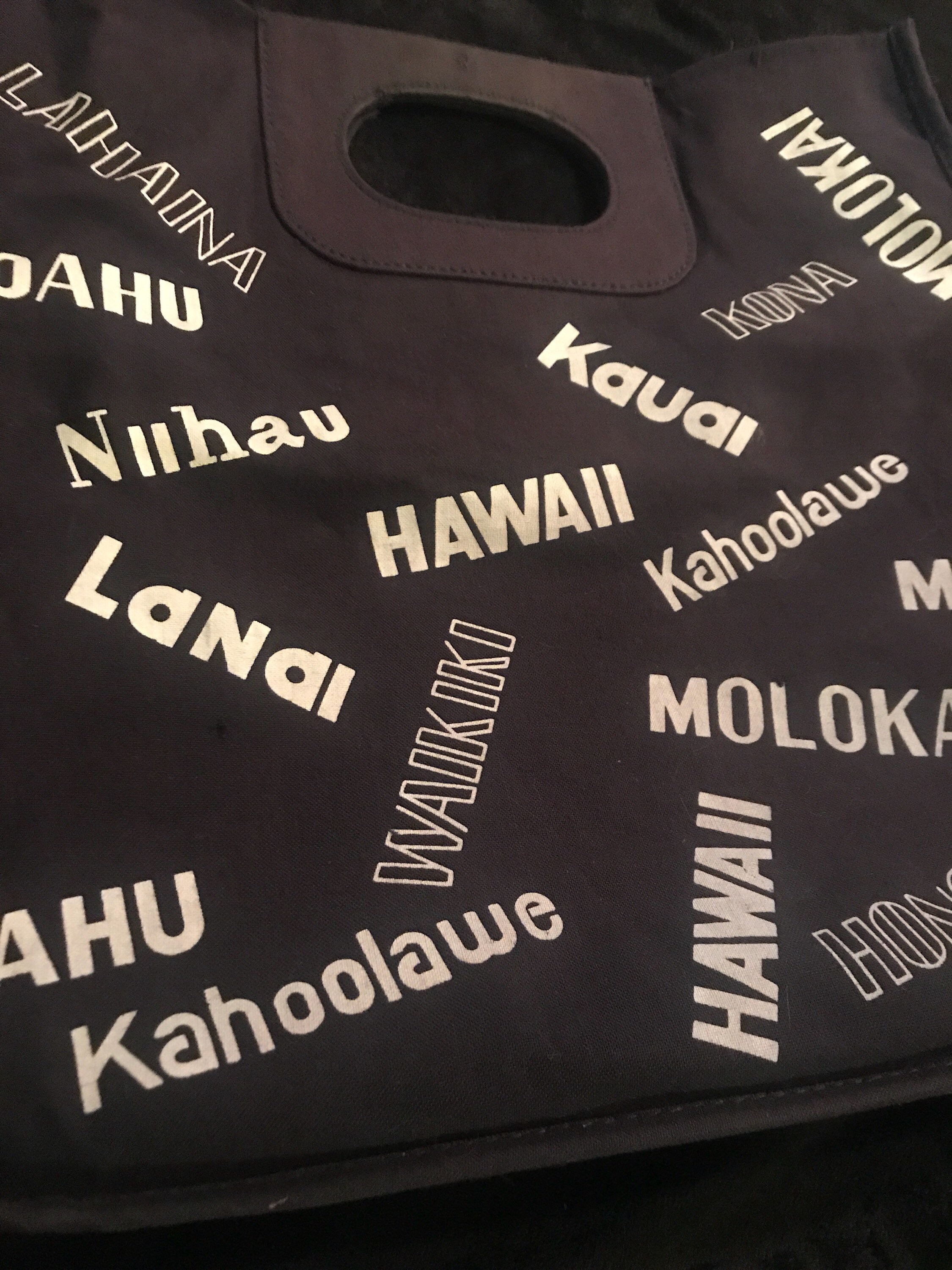 Vintage 80's Hawaii Bag. 80's Hawaii Bag. Vintage Blue and White Bag