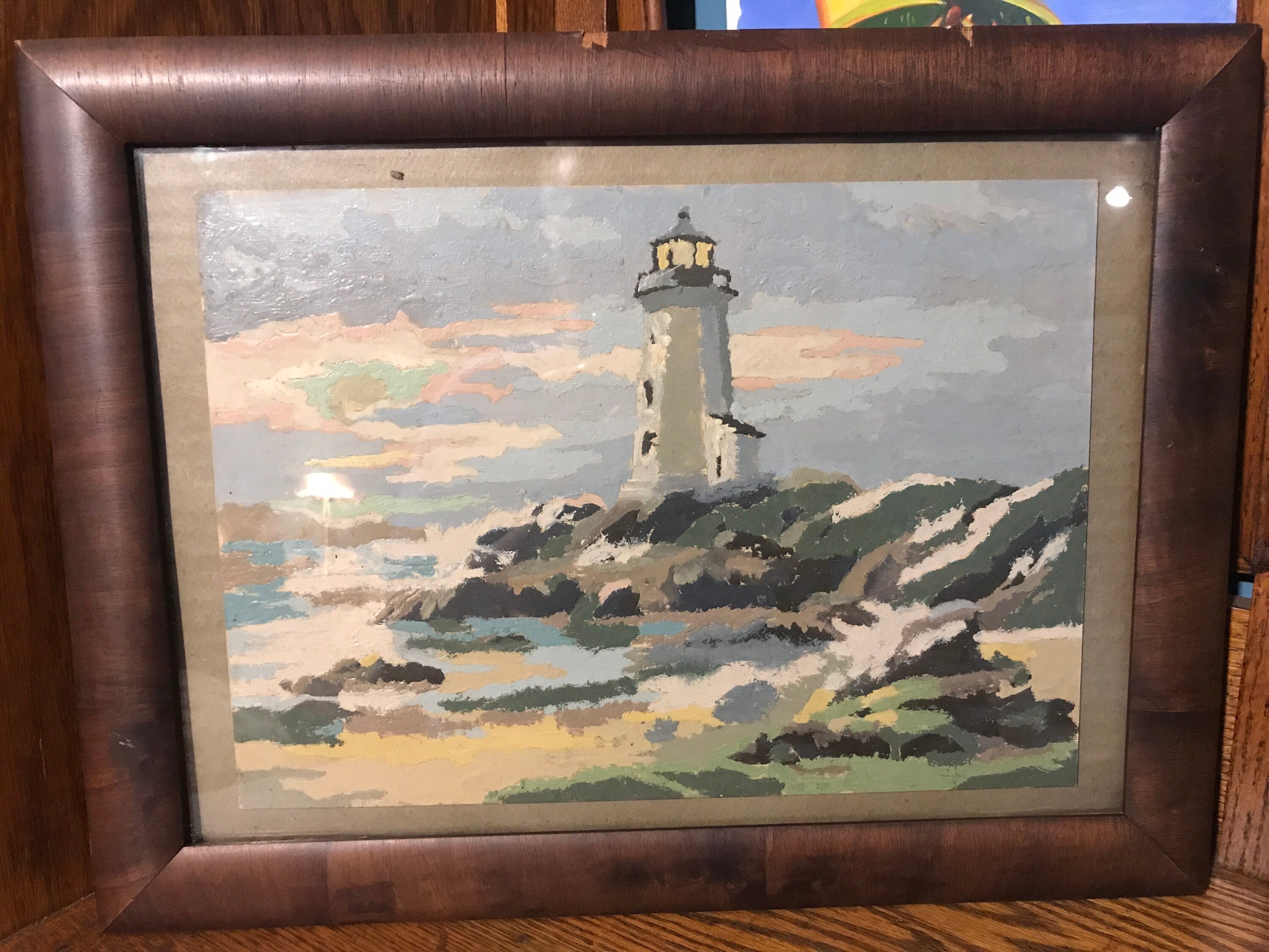 vintage paint by numbers vintage 1950s lighthouse scene
