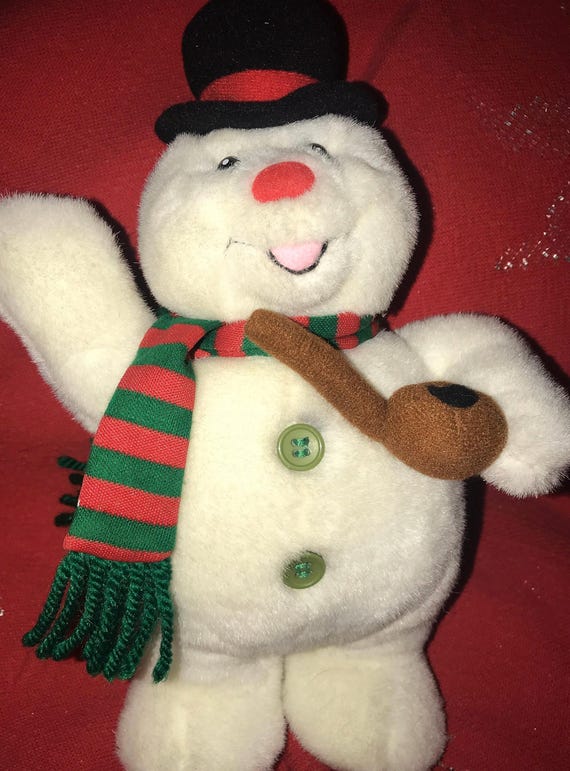 Vintage Gund Frosty Rattle Stuffed Toy, Gund Stuffed Christmas.