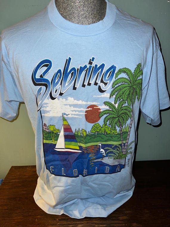 Vintage 80’s NWOT Sebring, Florida T-Shirt, Single Stitch, USA Made, Size Large