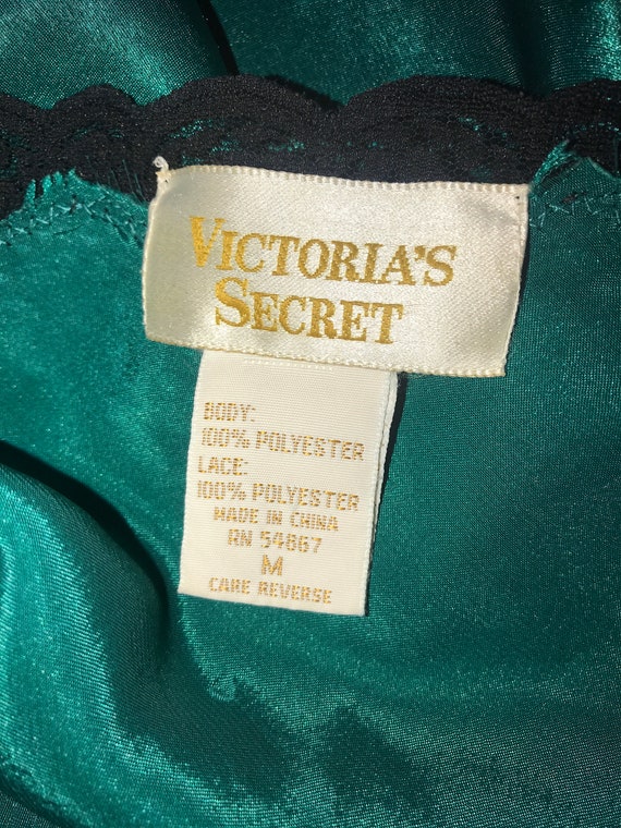 Vintage Green Satin Nightie. Emerald Green Victor… - image 6