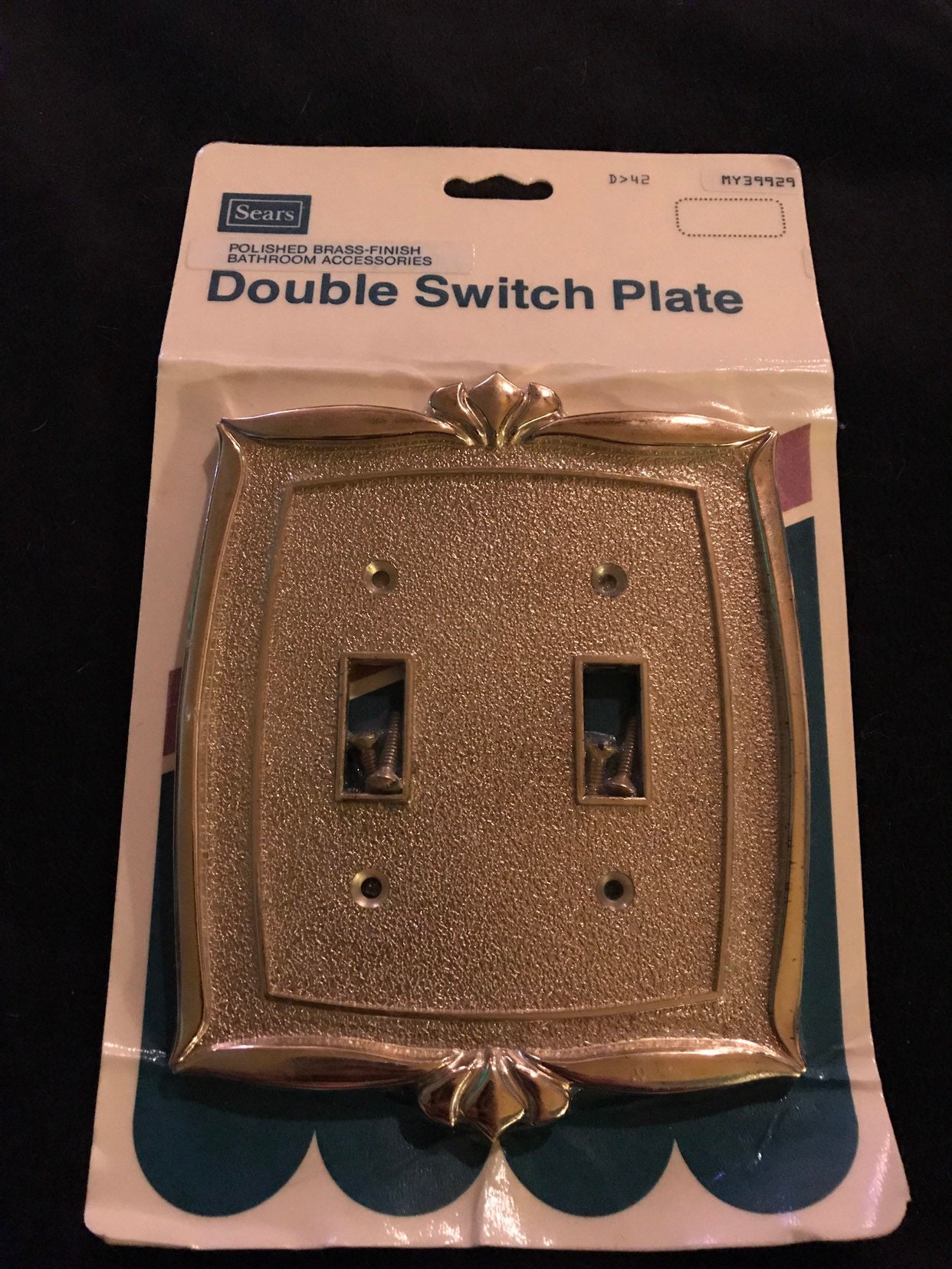 Vintage Brass Switch Plate Cover. Vintage Brass Light Switch Cover
