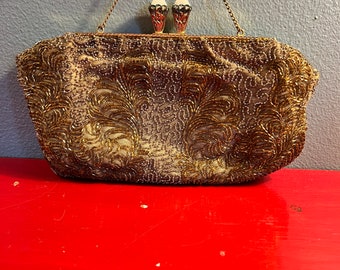 Vintage 1950’s Gold Beaded Evening Bag