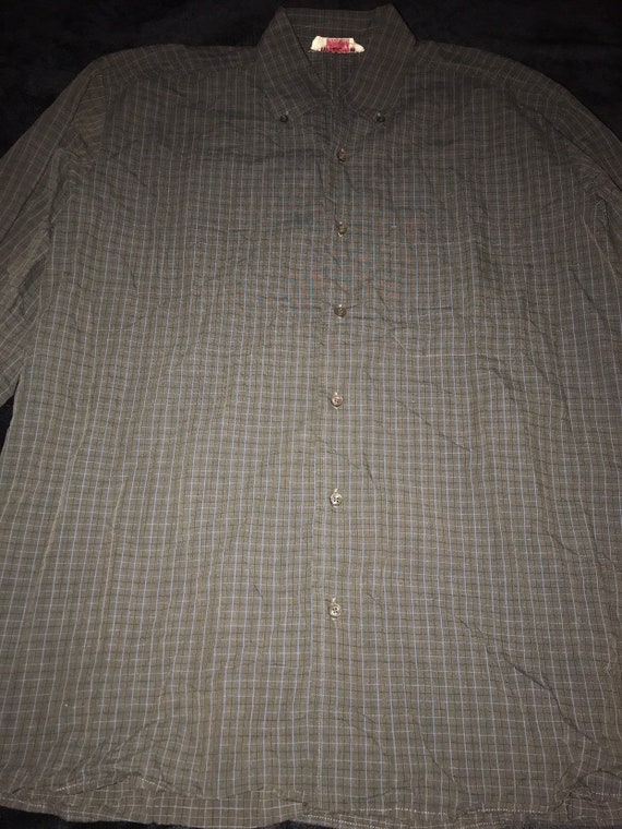 Vintage Luciano Barbera Button Down Shirt. Grey Lu