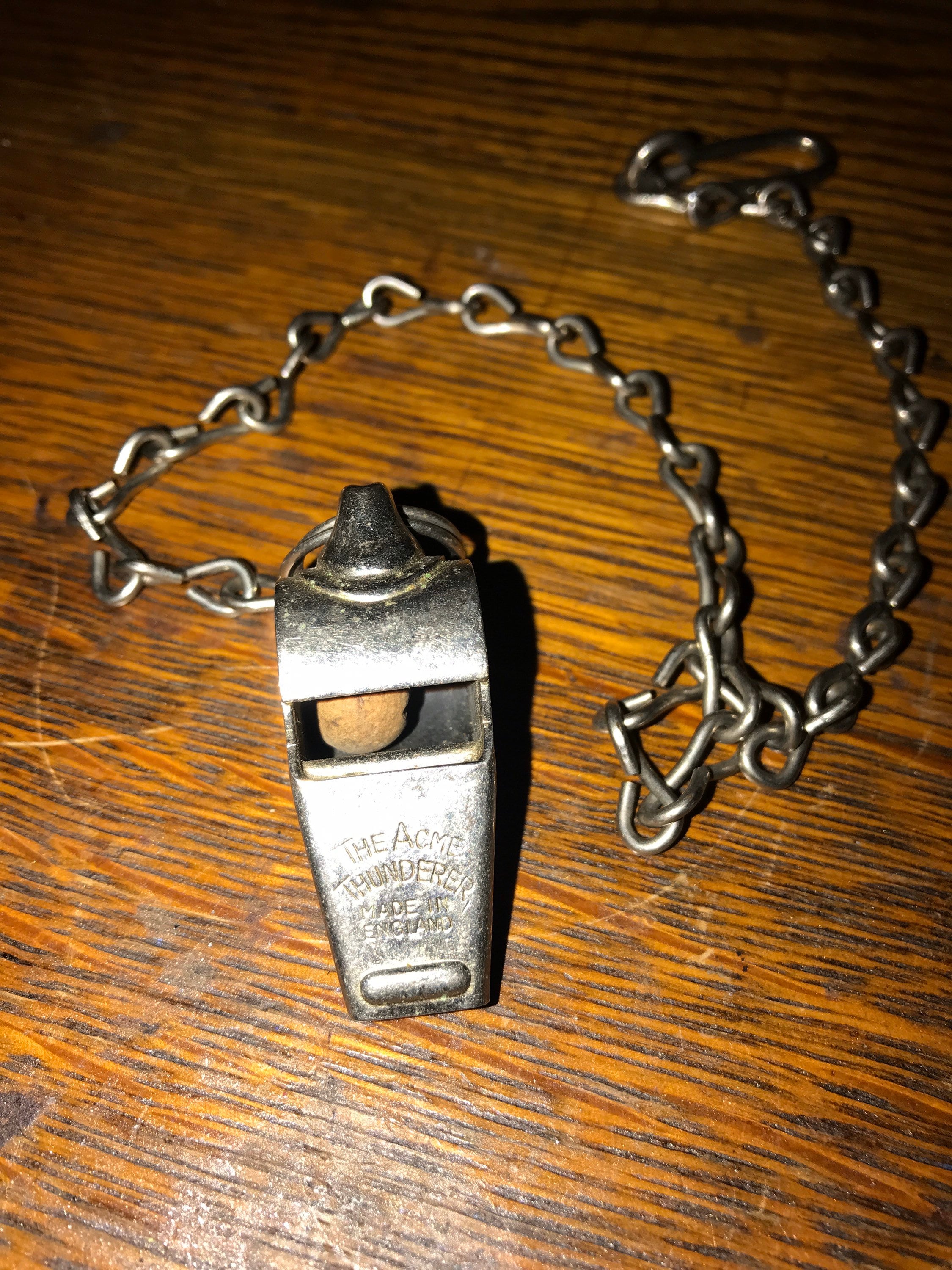 Vintage Acme Thunderer Whistle. Acme Thunderer Silver Whistle with
