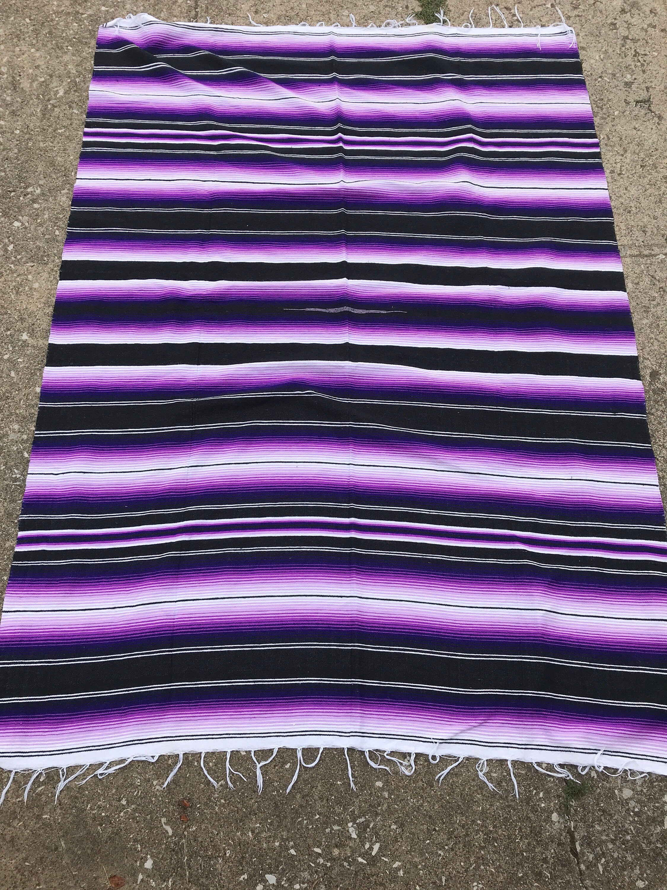 Vintage Purple Mexican Blanket. Purple Mexican Blanket. Thin Mexican