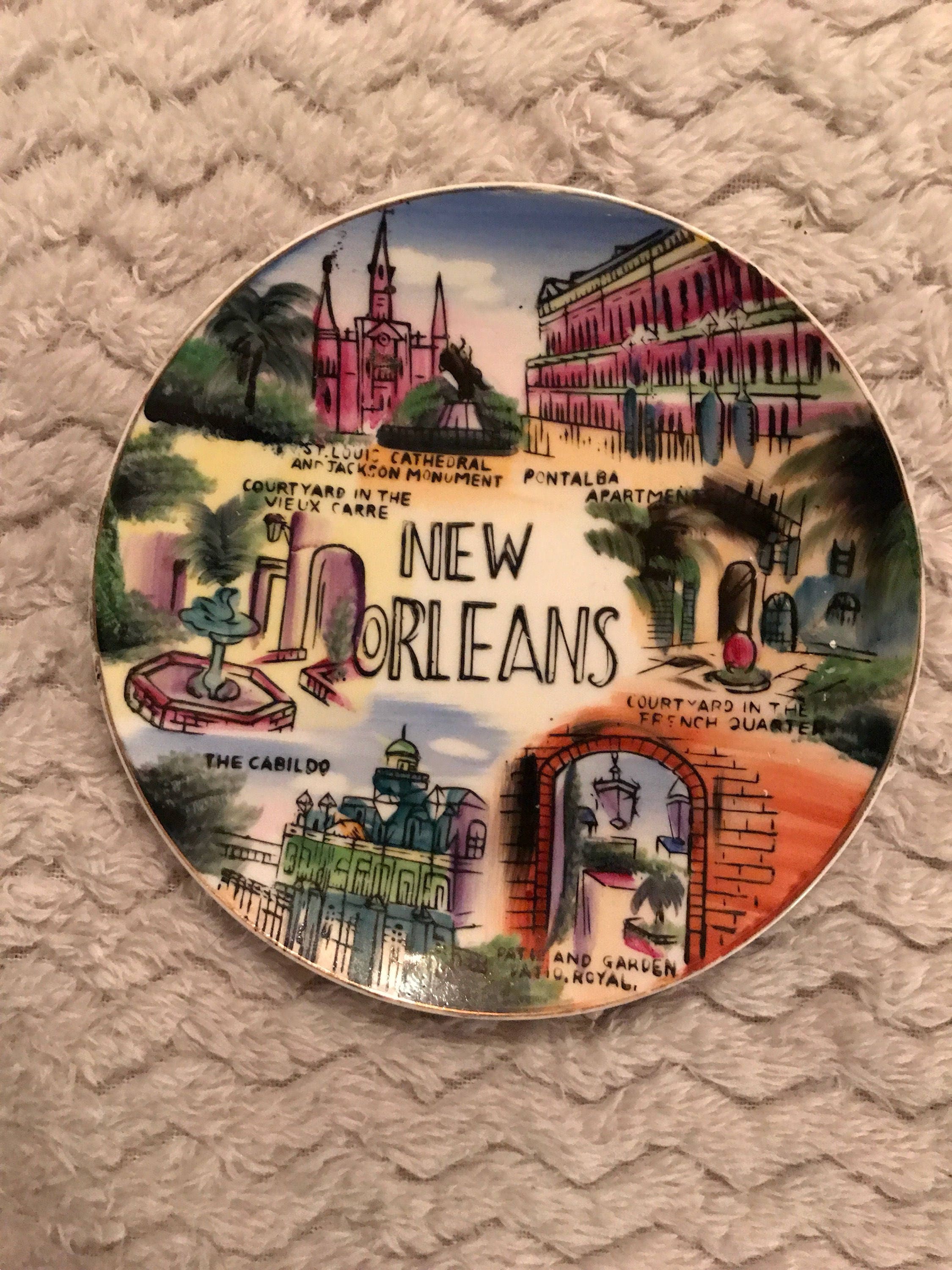 Vintage New Orleans Plate. Souvenir New Orleans Plate. Vintage Plate
