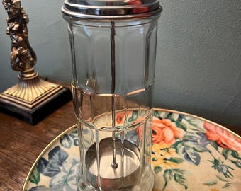 Vintage Glass Straw Holder by Tablecraft