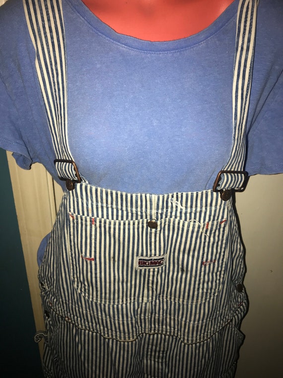 Vintage Big Mac Striped Overalls. Hickory Stripe … - image 3