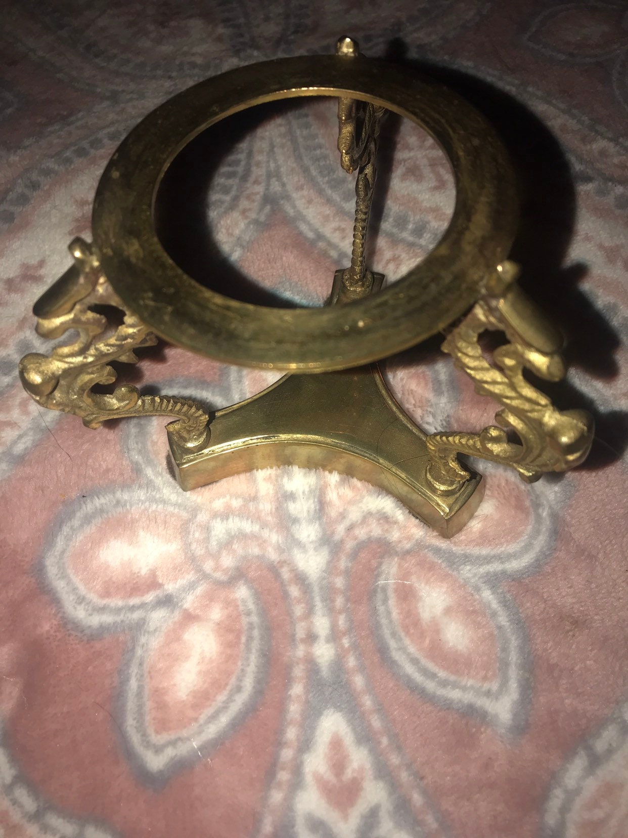 Vintage Brass. Vintage Brass Gazing Ball, Crystal Ball Stand. Crystal