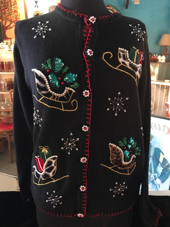 Ugly Christmas Sweater. Vintage Ugly Christmas Sw… - image 1