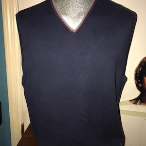 Vintage Men’s Navy Blue Tommy Hilfiger Sweater Vest, Size Large